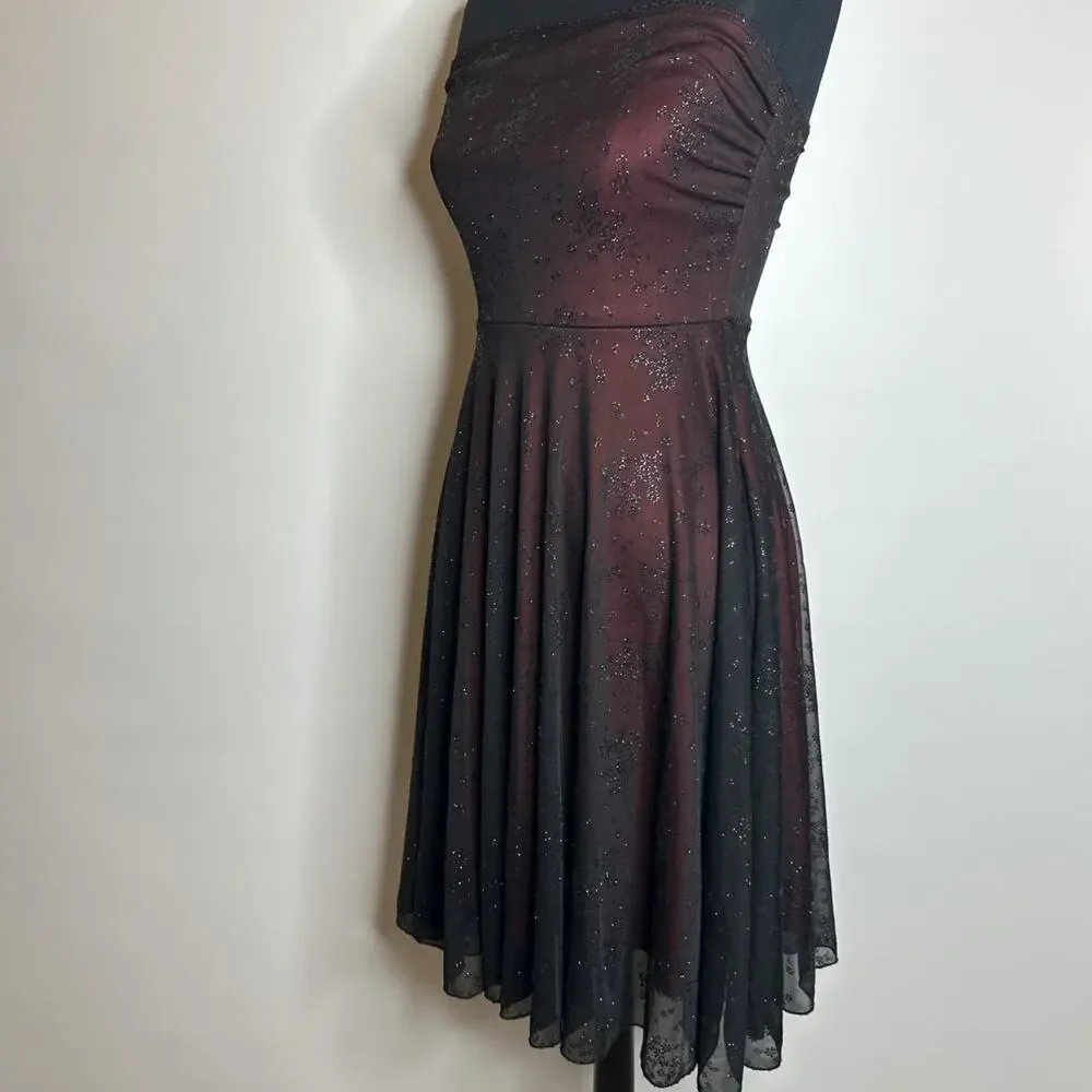 Vintage Forever 21 Dress Womens S/M Black Red Mesh Babydoll Whimsy Fairy Y2K